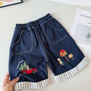 Quần mỏng mùa hè dành cho trẻ em ~ Quần short cuộn tròn bằng vải cotton nguyên chất kiểu Nhật
