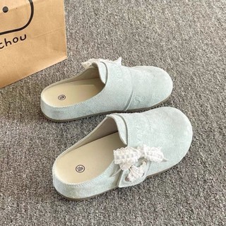 Giày sandal Birkenstock nữ mùa xuân hè mới kèm váy mũi nhọn nửa dép giày lười