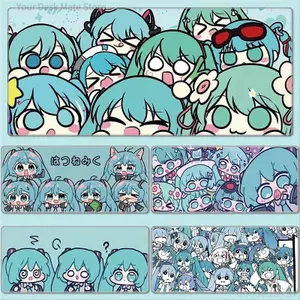 Hatsune Miku Chibi Emoji Bộ sưu tập Anime Mở rộng Chuột chơi game Miếng lót bàn lớn chống trượt