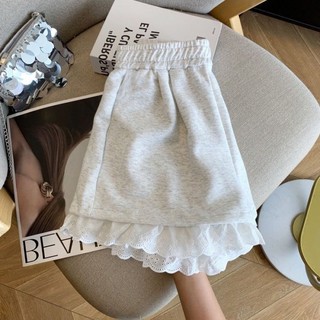 Quần short trẻ em cỡ vừa và lớn phối ren mùa hè dễ thương cho trẻ em quần dài ống rộng đa năng