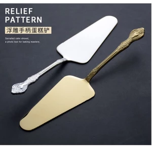 Thiết Kế Họa Tiết Nổi Ins Vàng Và Bạc 304 Thép Không Gỉ Thực Phẩm Bánh Xẻng Pizza Xẻng Đa Năng