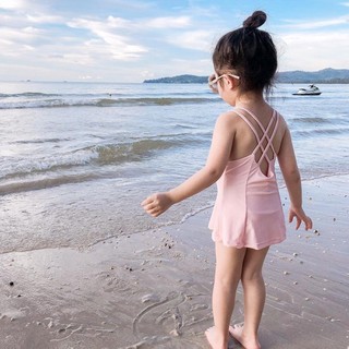 Bé gái Áo tắm hàn quốc nghỉ dưỡng suối nước nóng nhanh khô có dây đeo Váy công chúa Đồ bơi ph