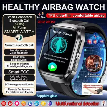 Đồng hồ thông minh sức khỏe mới 2026 ECG+PPG Đo axit uric, mỡ máu, đo huyết áp, phát giọng nói, thể thao, gọi HD qua BT