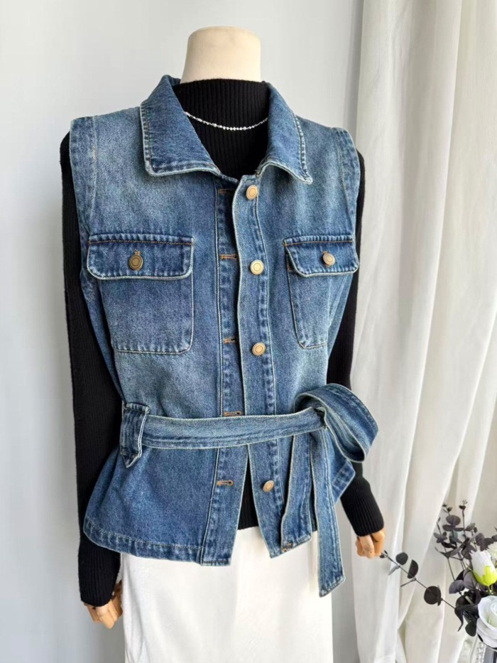 Lan ~ Thời Trang Xuân Mới - Áo Vest Denim Nữ Chất Lượng Cao Cấp