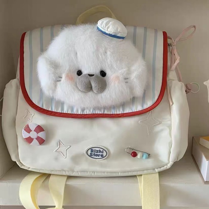 Phong cách mới nhỏ tươi trẻ và trẻ con nylon túi đi học dễ thương sức chứa lớn ba lô học sinh