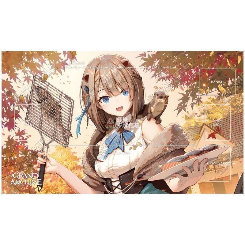 Grand Archive Series 600x350mm Tấm chơi tùy chỉnh Playmat Hoạt hình Lập trình lại hỏa táng-Ritual Thanh lọc bảng cao su Thảm trò chơi
