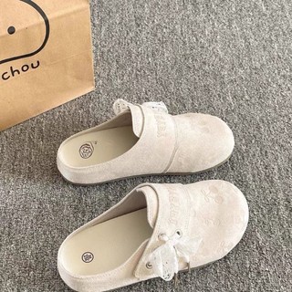 Giày sandal Birkenstock nữ mùa xuân hè mới kèm váy mũi nhọn nửa dép giày lười