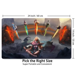 Trò chơi bài tương thích với thảm chơi kiếm - Bề mặt chơi game cao su chống trượt 24 "X14" có thiết kế theo chủ đề ma thuật sống động, Thích hợp cho cả giải đấu và chơi thông thường