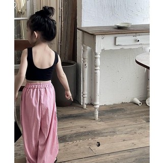 Áo yếm hở lưng hở lưng phong cách Hàn Quốc cho bé gái mùa hè nơ cổ chữ U áo hở rốn ôm sát cho bé gá