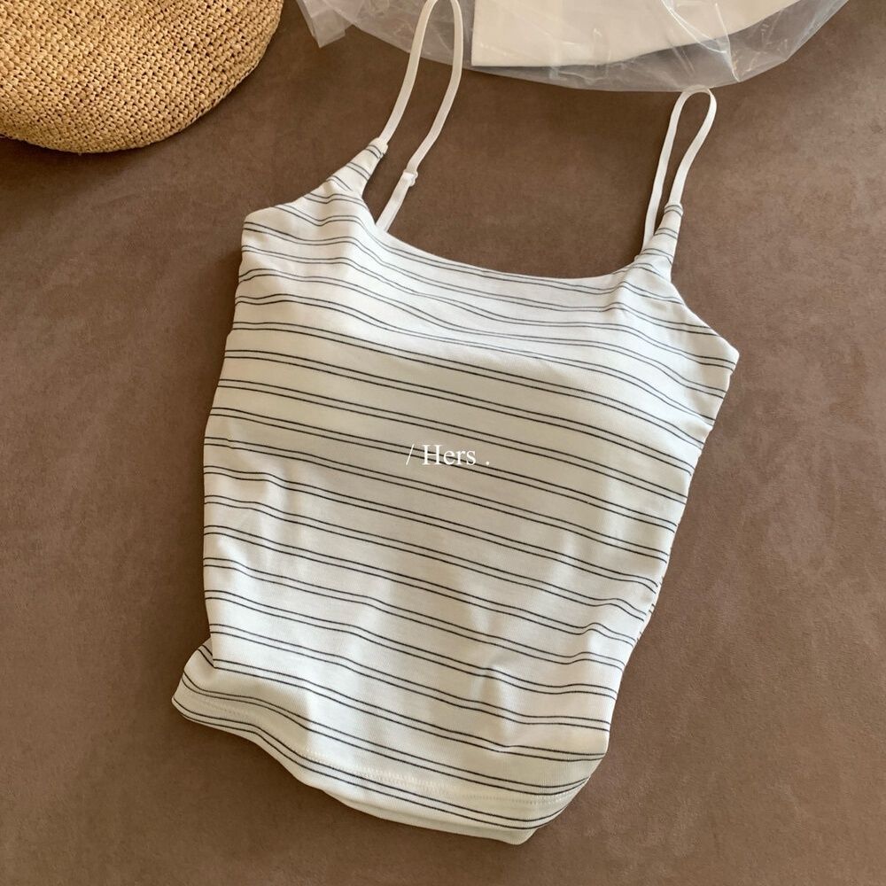Miếng đệm ngực một mảnh thời trang ngắn sọc thông thường Áo Vest mm hàng đầu mùa hè