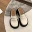 Giày mũi nhọn phong cách retro Nhật Bản đế dày giày lười đế dày mùa xuân hè dép xỏ ngón mũi nhọn ch