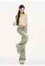 Quần jeans bootcut xanh nhạt 40.80 dành cho nữ, cạp cao mới, đa năng, giảm béo, thiết kế thời thượn