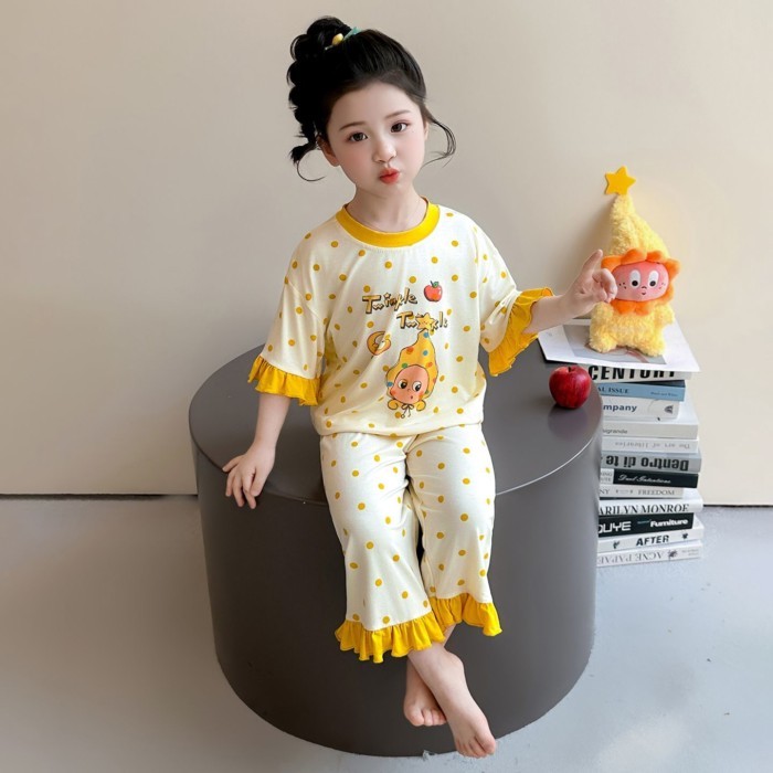 Bộ Đồ Ngủ Bé Gái Bộ Mới Bé Gái Băng Lụa Mỏng Hoạt Hình Điều Hòa Không Khí Phù Hợp Với Trẻ Em