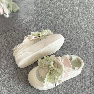Giày vải đế dày dành cho nữ, giày mỏng, thoáng khí, màu trắng, giày bánh mì thông thường