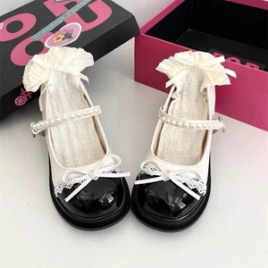 Giày cao gót mũi nhọn JK đa năng kiểu Pháp cao 7cm Giày Mary Jane phong cách ngọt ngào kèm vá