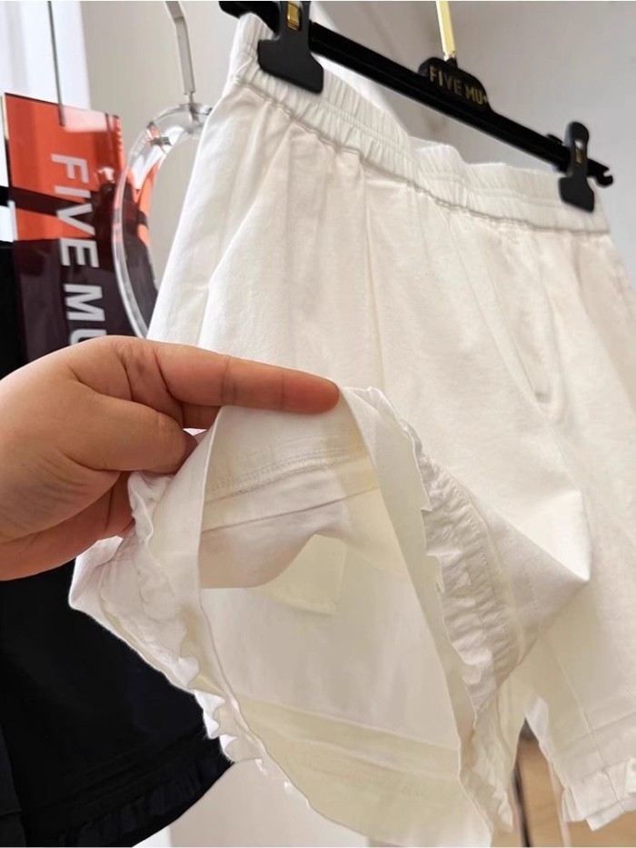 quần short thường ngày nấm trắng cho nữ mùa hè mới mỏng cỡ lớn quần short chữ A mỏng và đa năng