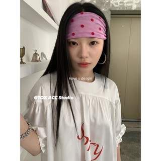 Have u desgin Phong Cách Hàn Quốc Xuân Hè Gạc Phong Cách Mỏng Chấm Bi Co Giãn Băng Đô Thời Trang Thoáng Khí Tất Cả Trận Đấu Băng Đô
