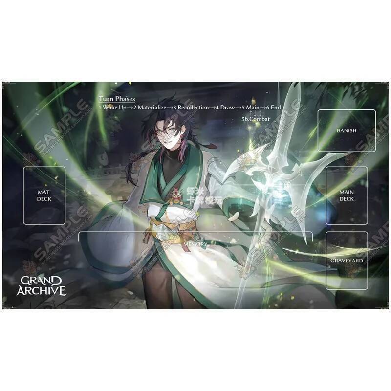 Grand Archive Series 600x350mm Tấm chơi tùy chỉnh Playmat Hoạt hình Lập trình lại hỏa táng-Ritual Thanh lọc bảng cao su Thảm trò chơi