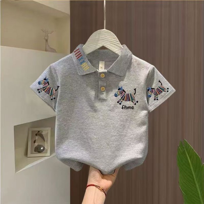 Áo thun polo bé gái phong cách mới tay ngắn mùa hè phong cách Hàn Quốc Áo phông hình ngựa con