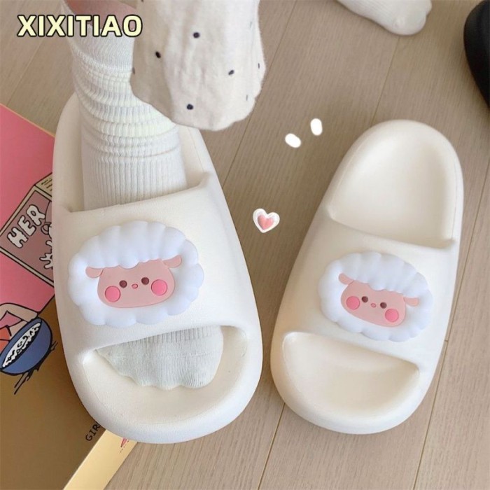 Dép Cừu Dễ Thương Mùa Hè EVA Nhà Chống Trơn Trượt Thoải Mái Đế Mềm Dép Dép Nữ