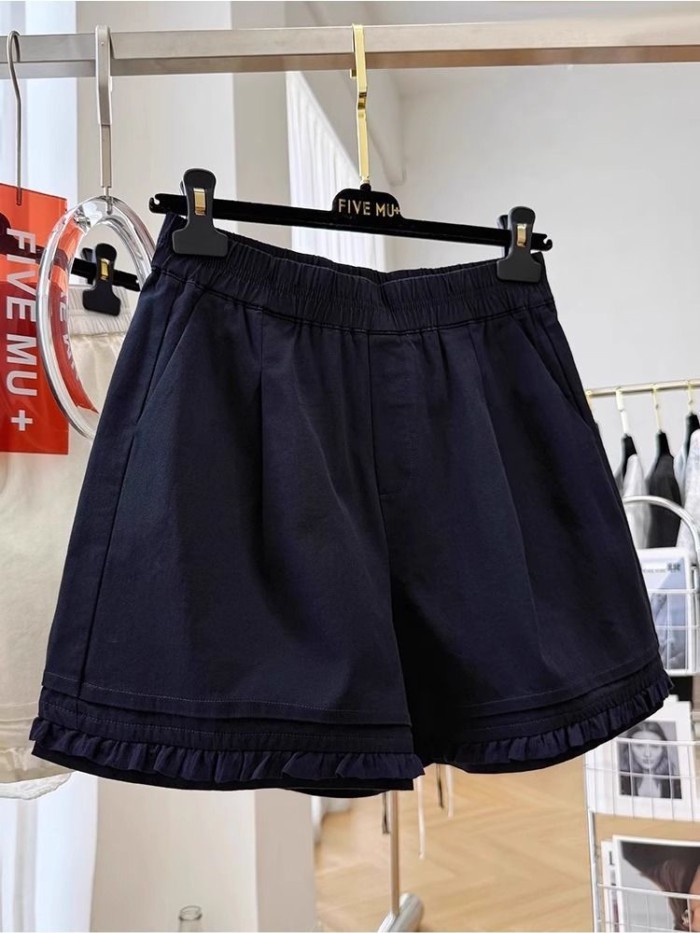 quần short thường ngày nấm trắng cho nữ mùa hè mới mỏng cỡ lớn quần short chữ A mỏng và đa năng