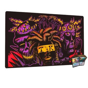 Thảm chơi game TnK Goldsaber Tương thích với TCG / CCG / RPG để bàn, Thảm để bàn đế cao su chống trượt Thích hợp cho bàn phím & chuột, Thảm chơi quá khổ