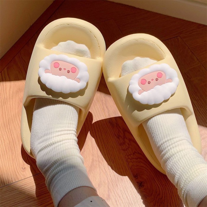 Dép Cừu Dễ Thương Mùa Hè EVA Nhà Chống Trơn Trượt Thoải Mái Đế Mềm Dép Dép Nữ