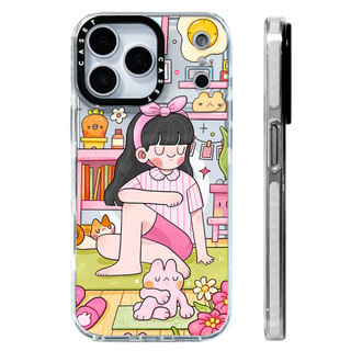 Phim Hoạt Hình Dễ Thương Tại Nhà Yoga Girl Vỏ Sạc Từ Tính Không Dây Tương Thích Cho IPhone16E 14Plus 11 12 13 15 16 17 Pro Max Cover 17AIR Silicon Mềm Trong Suốt Ốp Lưng Chống Sốc
