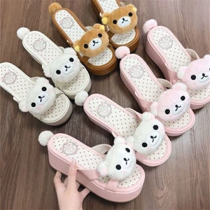 Dép Rilakkuma cho nữ Dép đi biển đa năng đế dày hình gấu lolita dễ thương cho nữ mang đi biển
