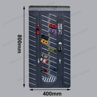 1 CÁI 800x400mm Thảm cảnh bãi đậu xe / Họa tiết đường đua Tấm lót chuột cao su Tấm lót nền cho đồ trang trí mô hình ô tô tỷ lệ 1 / 64 (Chỉ có bàn di chuột)