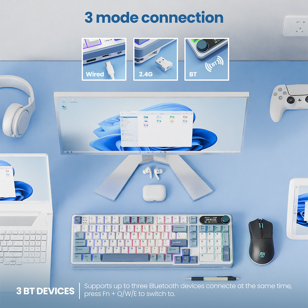 RK Royal Kludge RK S98 Phantom 98 Key Tri-Mode RGB Có Dây Bluetooth 2 ...