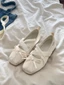 Màu Xám Retro Quai Nơ Phong Cách Ballet Giày Mary Jane Cho Nữ Mùa Xuân Mới Dẹt Giày Đơn