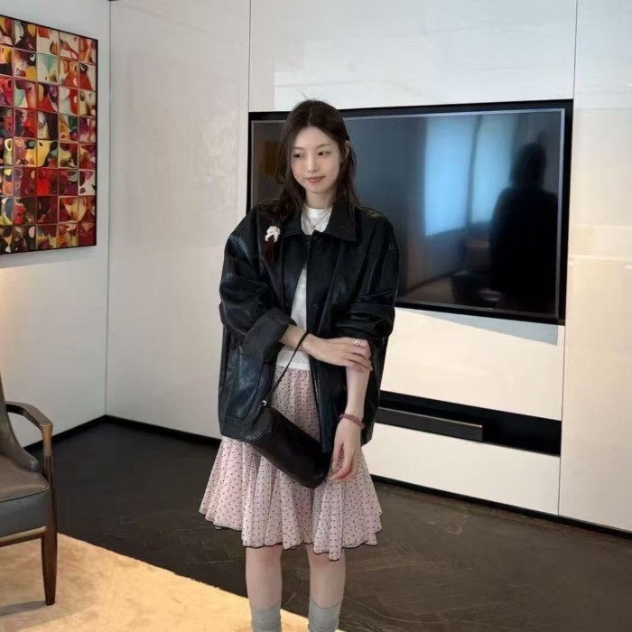 Thời trang xuân hè váy lưới mới phiên bản Hàn Quốc váy chấm bi váy chữ A dễ thương và đa năng