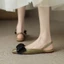 Giày sandal mũi nhọn thời trang dành cho nữ mùa hè dây đeo lưng đa năng gót thấp đế phẳng già