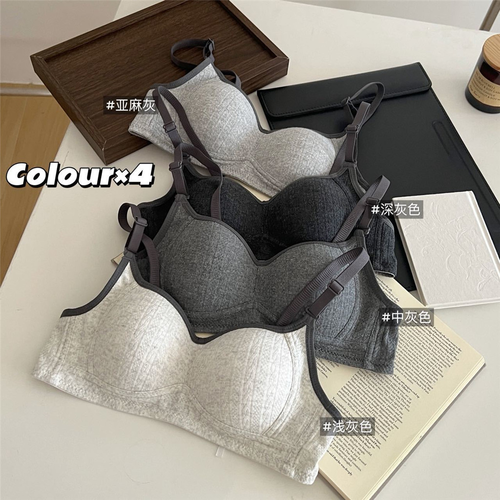 Phong Cách Hàn Quốc Nhỏ Ngực Phong Cách Mỏng Không Vòng Thép Tập Hợp Thoải Mái Bé Gái Chống Chảy xệ Quần Lót Nữ Áo Ngực Thân Thiện Với Da