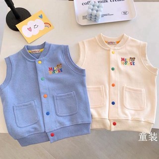 Áo khoác trẻ em dành cho trẻ nhỏ và vừa, bé gái, áo ghi lê thời trang, áo khoác có túi