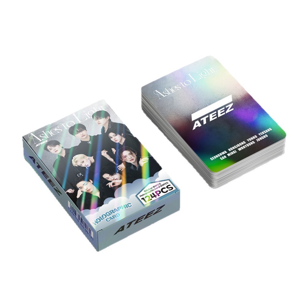 LINXX 124 CÁI ATEEZ Ashes to Light Album Lomo Cards Holographic Collectible Kpop Boy Group Fan Merch Holiday Bộ quà tặng sinh nhật