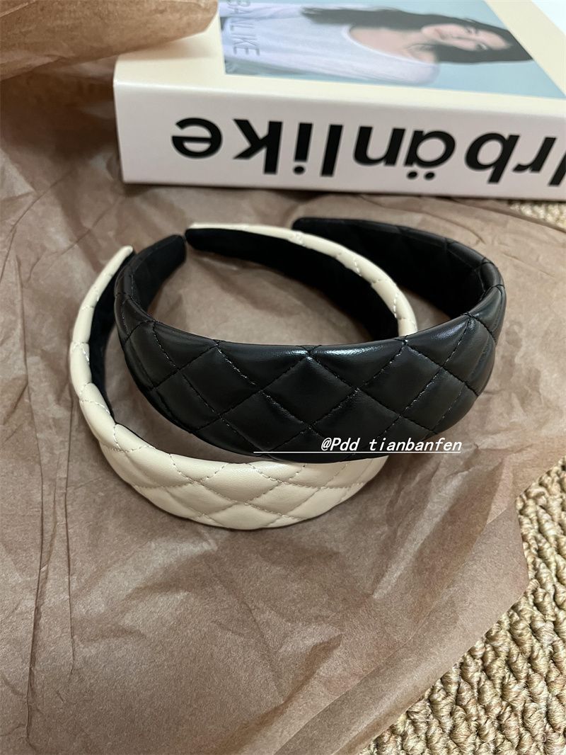 Băng Đô Quấn Vuông Lớn Phong Cách Hàn Quốc, Da PU Retro - Thích Hợp Đi Chơi