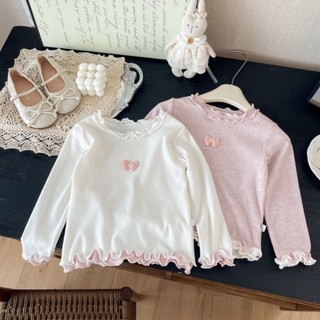 Bé De Nhung Cổ Phối Ren Ấm Áo Thun Kiểu Phương Tây Bé Trai Của Nấm Đáy Ngọt Dài Tay