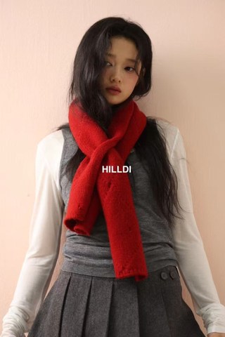 Khăn len nữ phong cách Triều Đại Hàn Quốc, nút kim cương sang trọng, phù hợp mùa thu đông