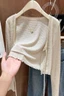 Áo cardigan ren cổ chữ V giảm béo cho nữ váy treo ngoài chống nắng khăn choàng áo ngắn áo khoác nhỏ