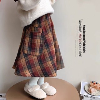 Váy bé gái, váy kẻ sọc bé gái sành điệu, đồ Giáng sinh, váy len