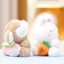 Móc Khóa Thỏ Khỉ Cà Rốt Thiết kế sinh động, trang trí ba lô, túi xách, chìa khóa