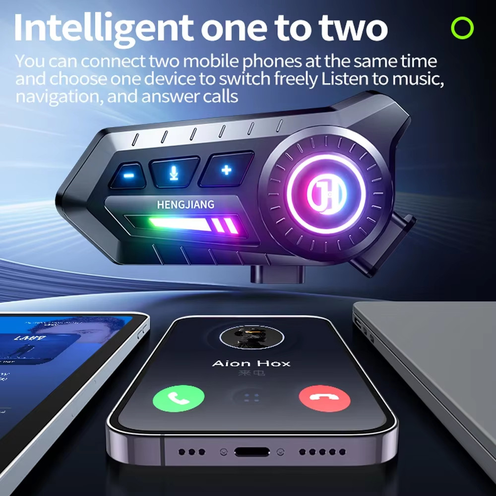 2026 Mới Mũ Bảo Hiểm Tai Nghe Có Ánh Sáng Xung Quanh Chống Nước Bluetooth6.0 Mũ Bảo Hiểm Xe Máy Tuổi Thọ Pin Dài Tai Nghe Có Mic Cứng Mềm Cho Đa Năng Xe Máy Mũ Bảo Hiểm