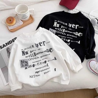 Áo thun cotton nguyên chất dành cho bé trai áo sơ mi dài tay cổ tròn cổ tròn hoạt hình áo thun thườ