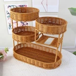 Nhiều Lớp Đĩa Trái Cây Giỏ Bánh Mì Hai Lớp Giả Mây Dệt Phòng Khách Đồ Ăn Nhẹ Giỏ Trái Cây Sấy Khô G — ảnh 5