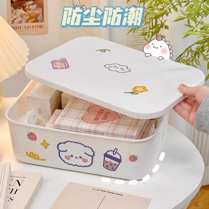 Lưu trữ Hộp lưu trữ Hộp lưu trữ Máy tính để bàn Hộp lưu trữ đồ lặt vặt có nắp Mỹ phẩm Giỏ đựng đồ ăn nhẹ