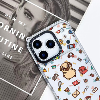 Ốp lưng gói phiêu lưu Puglie Pug hoạt hình dễ thương Tương thích cho IPhone 12 13 14 151617ProMax 12 13Mini Cover X XR XS Max Silicone Mềm Clear SE 2022 6 7 8 Plus 17AIR Vỏ Chống Sốc