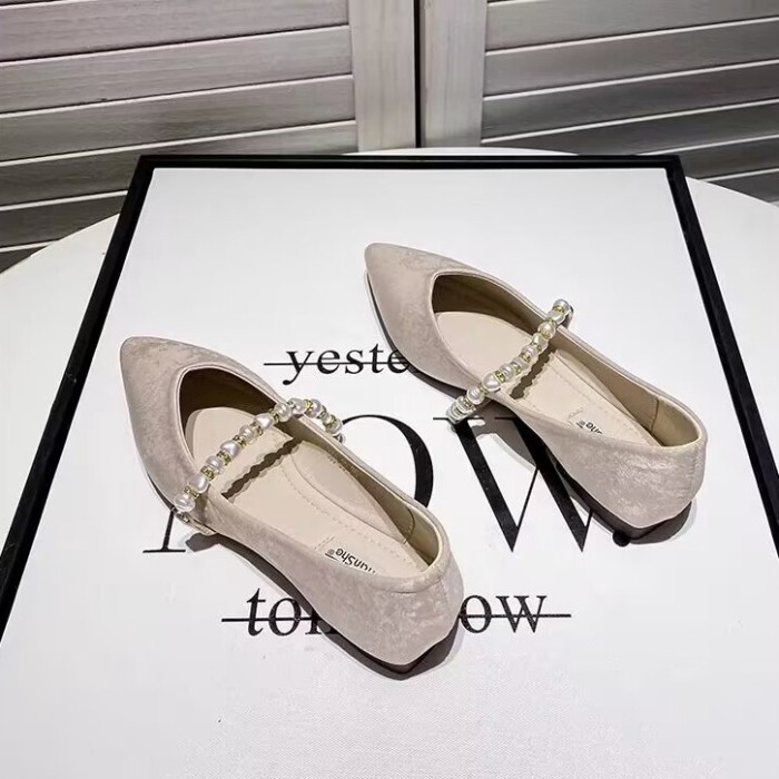 Giày Mary Jane Giày Đế Bằng Mũi Nhọn Nữ Giày Slip-on