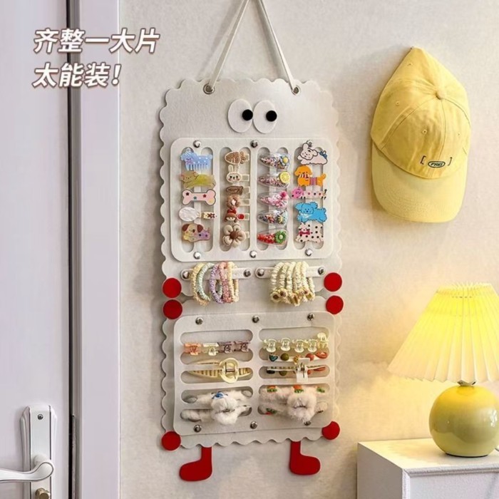 Phụ Kiện Tóc Túi Bảo Quản Treo Tường Dung Tích Lớn Kẹp Tóc Lấy Kẹp Tổ Chức Túi Treo Cá Mập Kẹp Trang Sức Nỉ Túi Trưng Bày